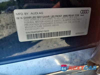 Zdjęcie 12 z 12 samochodu: 2015 AUDI A8 L QUATTRO VIN:WAU3GAFD6FN015829 - miniatura