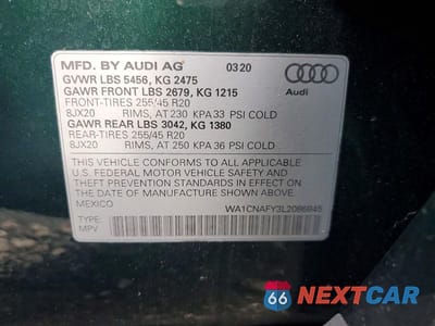 Zdjęcie 13 z 13 samochodu: 2020 AUDI Q5 PRESTIGE VIN:WA1CNAFY3L2086845 - miniatura