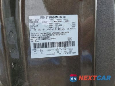 Zdjęcie 12 z 12 samochodu: 2009 FORD F150 SUPER CAB VIN:1FTRX14889KC35661 - miniatura
