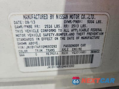 Zdjęcie 13 z 13 samochodu: 2014 INFINITI Q50 PREMIUM VIN:JN1BV7AR1EM693292 - miniatura