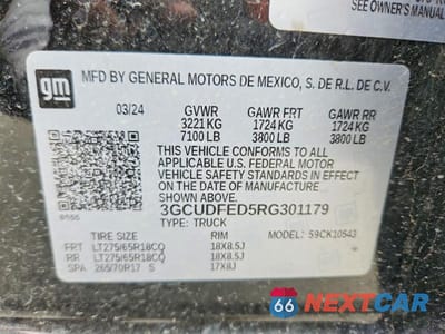 Zdjęcie 12 z 12 samochodu: 2024 CHEVROLET SILVERADO K1500 LT TRAIL BOSS VIN:3GCUDFED5RG301179 - miniatura