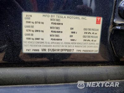 Zdjęcie 12 z 12 samochodu: 2015 TESLA MODEL S 85 VIN:5YJSA1H13FFP68817 - miniatura