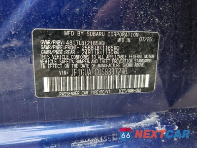 Zdjęcie 12 z 12 samochodu: 2025 SUBARU IMPREZA SPORT VIN:JF1GUAFC0S8337238 - miniatura