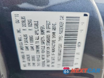 Zdjęcie 13 z 13 samochodu: 2010 HONDA ACCORD EXL VIN:1HGCS1B80AA015241 - miniatura