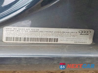 Zdjęcie 12 z 12 samochodu: 2009 AUDI A4 PREMIUM PLUS VIN:WAUSF78K99N069157 - miniatura