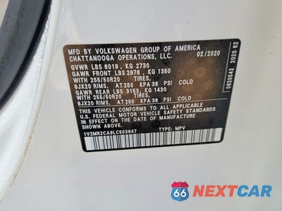 Zdjęcie 12 z 12 samochodu: 2020 VOLKSWAGEN ATLAS SEL VIN:1V2MR2CA9LC503647 - miniatura