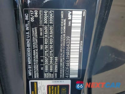 Zdjęcie 12 z 12 samochodu: 2017 MERCEDES-BENZ GLS 450 4MATIC VIN:4JGDF6EE1HA964339 - miniatura