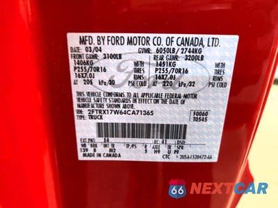 Zdjęcie 12 z 12 samochodu: 2004 FORD F-150 HERITAGE CLASSIC VIN:2FTRX17W64CA71365 - miniatura