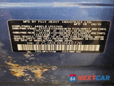 Zdjęcie 13 z 13 samochodu: 2016 SUBARU FORESTER 2.5I PREMIUM VIN:JF2SJADC8GH448726 - miniatura