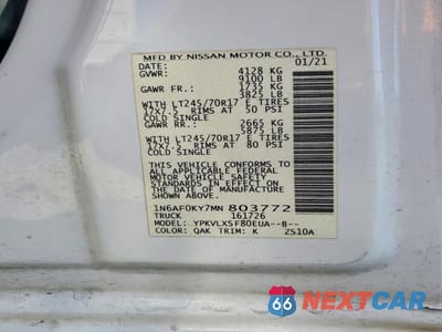 Zdjęcie 12 z 12 samochodu: 2021 NISSAN NV 2500 HD SV VIN:1N6AF0KY7MN803772 - miniatura