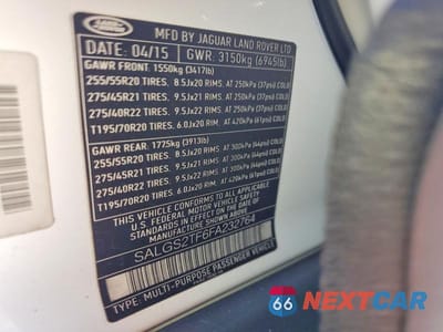 Zdjęcie 12 z 12 samochodu: 2015 LAND ROVER RANGE ROVER SUPERCHARGED VIN:SALGS2TF6FA232764 - miniatura