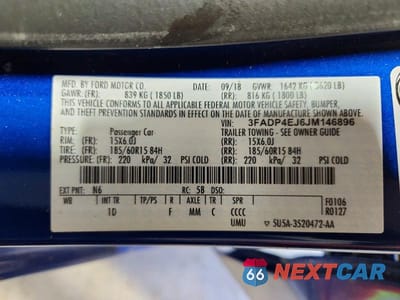 Zdjęcie 13 z 13 samochodu: 2018 FORD FIESTA SE VIN:3FADP4EJ6JM146896 - miniatura