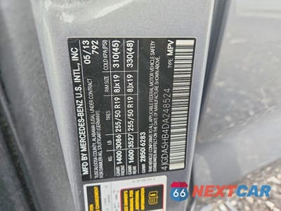 Zdjęcie 13 z 13 samochodu: 2013 MERCEDES-BENZ ML 350 4MATIC VIN:4JGDA5HB4DA248524 - miniatura