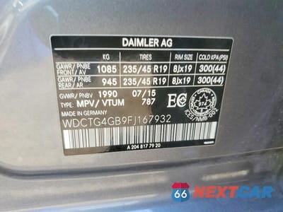 Zdjęcie 12 z 12 samochodu: 2015 MERCEDES-BENZ GLA 250 4MATIC VIN:WDCTG4GB9FJ167932 - miniatura