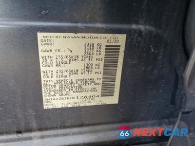Zdjęcie 13 z 13 samochodu: 2020 NISSAN MURANO SV VIN:5N1AZ2BJ6LN128404 - miniatura