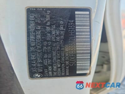 Zdjęcie 12 z 12 samochodu: 2002 BMW X5 4.4I VIN:5UXFB33572LH31394 - miniatura