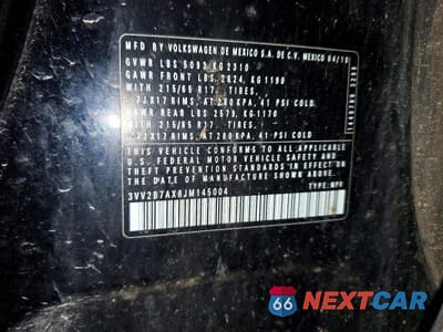 Zdjęcie 13 z 13 samochodu: 2018 VOLKSWAGEN TIGUAN SE VIN:3VV2B7AX8JM145004 - miniatura
