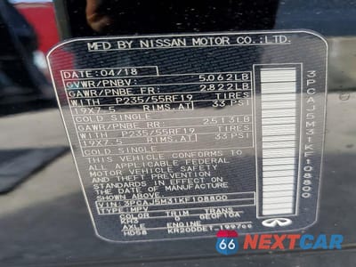 Zdjęcie 14 z 14 samochodu: 2019 INFINITI QX50 ESSENTIAL VIN:3PCAJ5M31KF108800 - miniatura
