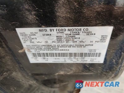 Zdjęcie 12 z 12 samochodu: 2007 FORD F150 SUPERCREW VIN:1FTPW14V67KC48552 - miniatura