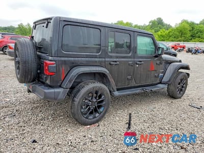 Trzecie zdjęcie samochodu z tyłu: 2023 JEEP WRANGLER SAHARA 4XE VIN:1C4JJXP60PW514507 - miniatura