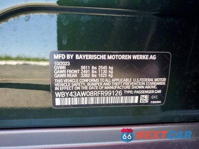 Zdjęcie 12 z 12 samochodu: 2024 BMW I4 EDRIVE 35 VIN:WBY43AW08RFR99126 - miniatura