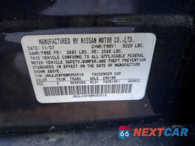 Zdjęcie 13 z 13 samochodu: 2008 INFINITI EX35 BASE VIN:JNKAJ09F88M350519 - miniatura
