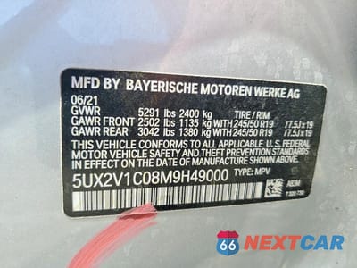 Zdjęcie 14 z 14 samochodu: 2021 BMW X4 XDRIVE30I VIN:5UX2V1C08M9H49000 - miniatura