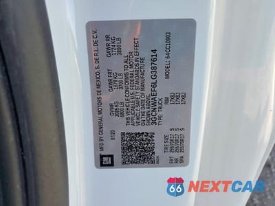Zdjęcie 12 z 12 samochodu: 2020 CHEVROLET SILVERADO C1500 VIN:3GCNWAEF6LG387614 - miniatura