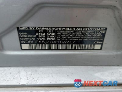 Zdjęcie 12 z 12 samochodu: 2003 MERCEDES-BENZ E 320 VIN:WDBUF65J73A186217 - miniatura