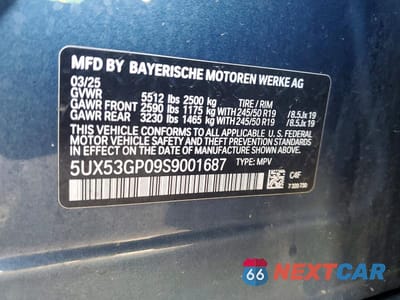 Zdjęcie 13 z 13 samochodu: 2025 BMW X3 30 XDRIVE VIN:5UX53GP09S9001687 - miniatura