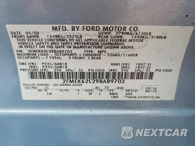 Zdjęcie 13 z 13 samochodu: 2009 FORD FLEX SEL VIN:2FMEK62C29BA89703 - miniatura