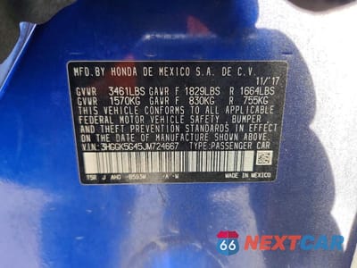 Zdjęcie 12 z 12 samochodu: 2018 HONDA FIT LX VIN:3HGGK5G45JM724667 - miniatura