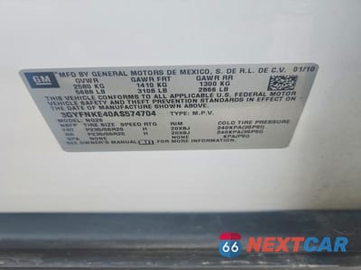 Zdjęcie 14 z 14 samochodu: 2010 CADILLAC SRX PREMIUM COLLECTION VIN:3GYFNKE40AS574704 - miniatura