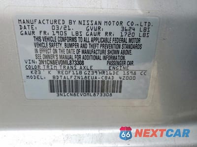 Zdjęcie 12 z 12 samochodu: 2021 NISSAN VERSA SV VIN:3N1CN8EV0ML873308 - miniatura