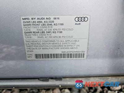 Zdjęcie 12 z 12 samochodu: 2017 AUDI Q3 PREMIUM PLUS VIN:WA1JCCFS2HR001058 - miniatura