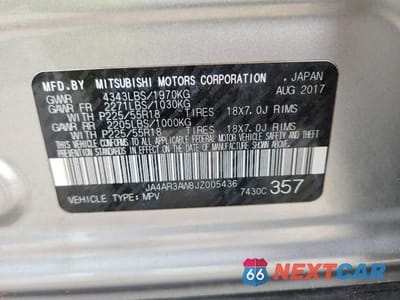Zdjęcie 13 z 13 samochodu: 2018 MITSUBISHI OUTLANDER SPORT ES VIN:JA4AR3AW8JZ005436 - miniatura