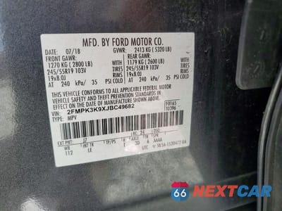 Zdjęcie 13 z 13 samochodu: 2018 FORD EDGE TITANIUM VIN:2FMPK3K9XJBC49682 - miniatura