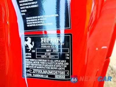 Zdjęcie 12 z 12 samochodu: 2021 FERRARI F8 SPIDER VIN:ZFF93LMA3M0267580 - miniatura