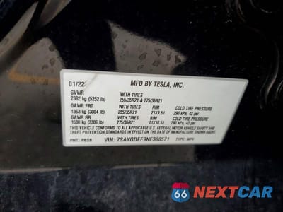 Zdjęcie 13 z 13 samochodu: 2022 TESLA MODEL Y VIN:7SAYGDEF9NF366571 - miniatura