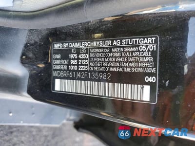 Zdjęcie 12 z 12 samochodu: 2002 MERCEDES-BENZ C 240 VIN:WDBRF61J42F135982 - miniatura