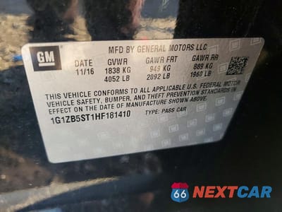 Zdjęcie 12 z 12 samochodu: 2017 CHEVROLET MALIBU LS VIN:1G1ZB5ST1HF181410 - miniatura