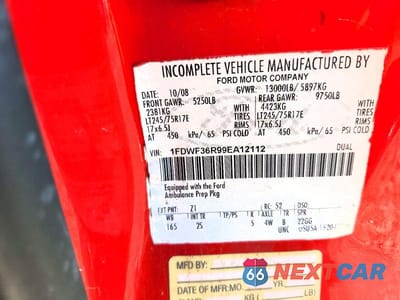 Zdjęcie 12 z 12 samochodu: 2009 FORD F350 SUPER DUTY VIN:1FDWF36R99EA12112 - miniatura