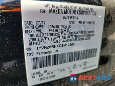 Zdjęcie 12 z 12 samochodu: 2013 MAZDA 6 SPORT VIN:1YVHZ8BHXD5M12200 - miniatura