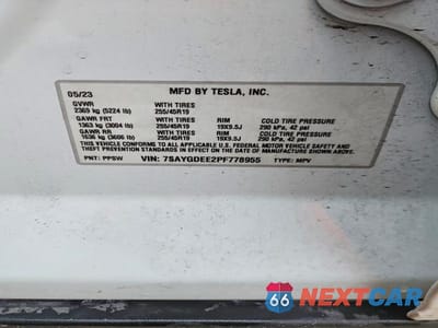 Zdjęcie 13 z 13 samochodu: 2023 TESLA MODEL Y VIN:7SAYGDEE2PF778955 - miniatura