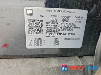 Zdjęcie 14 z 14 samochodu: 2024 CHEVROLET TAHOE C1500 VIN:1GNSCLED5RR172960 - miniatura