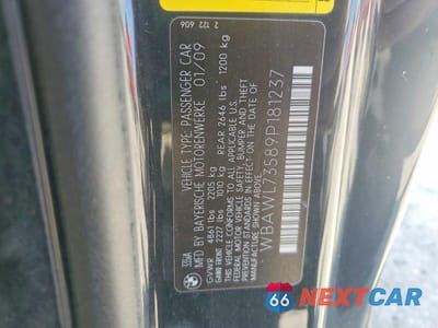 Zdjęcie 12 z 12 samochodu: 2009 BMW 335 I VIN:WBAWL73589P181237 - miniatura
