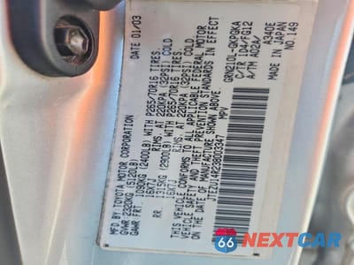 Zdjęcie 12 z 12 samochodu: 2003 TOYOTA 4RUNNER SR5 VIN:JTEZU14R238003347 - miniatura