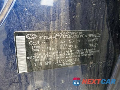 Zdjęcie 13 z 13 samochodu: 2022 HYUNDAI SONATA SEL VIN:5NPEL4JA6NH143413 - miniatura