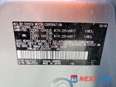 Zdjęcie 13 z 13 samochodu: 2018 TOYOTA RAV4 HYBRID LE VIN:JTMRJREV1JD259295 - miniatura