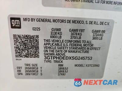 Zdjęcie 12 z 12 samochodu: 2025 GMC SIERRA C1500 SLT VIN:3GTPHDEDXSG245753 - miniatura